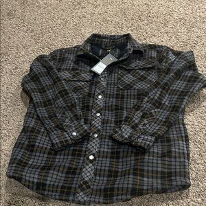 Lee Men's Casual Plaid Shirt in Black, Gray, and Brown